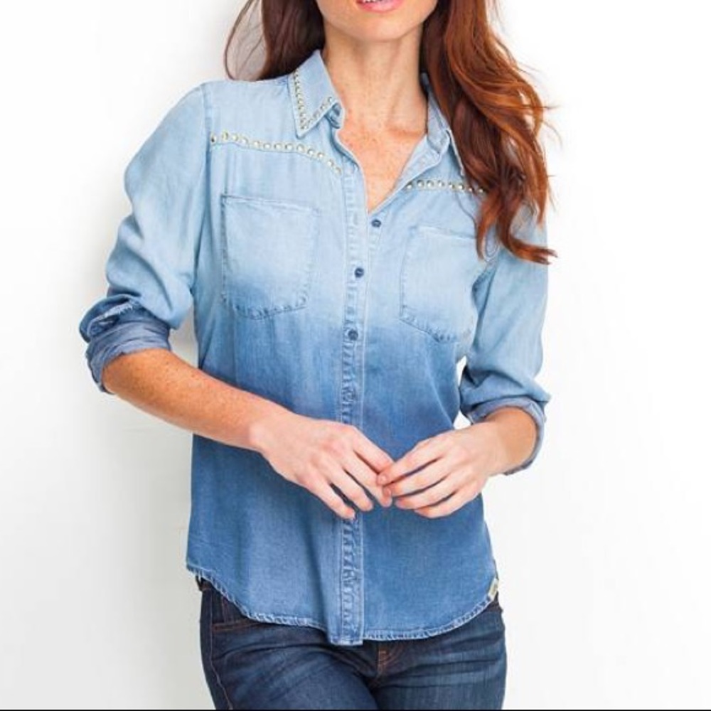 GUESS Lexi studded denim shirt